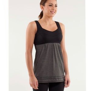 Lululemon Heathered Black/Black Back On Track Tank